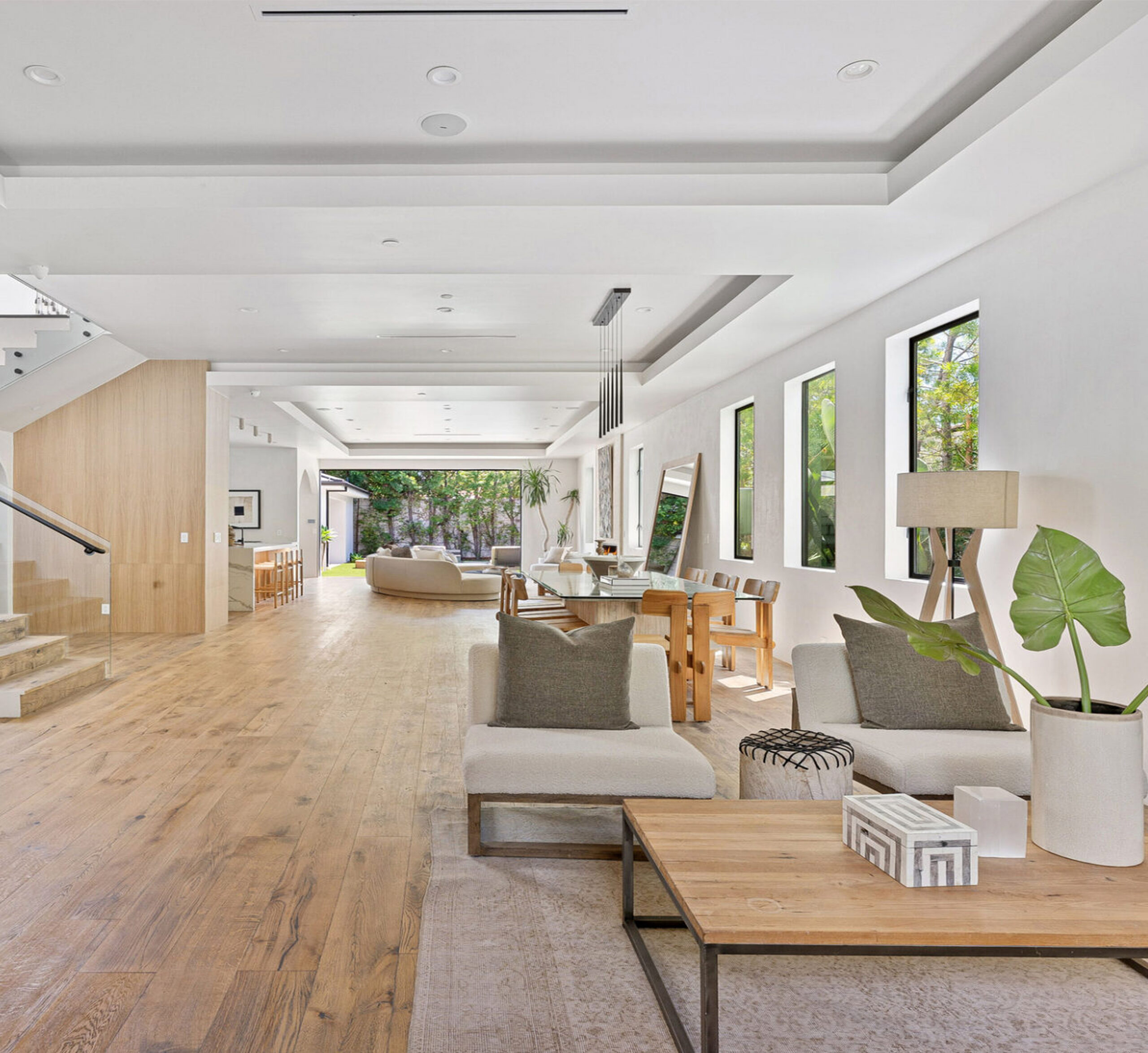 Luxury modern home with landscaped front yard