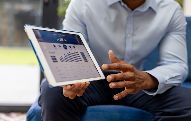 Analyzing data on a tablet screen