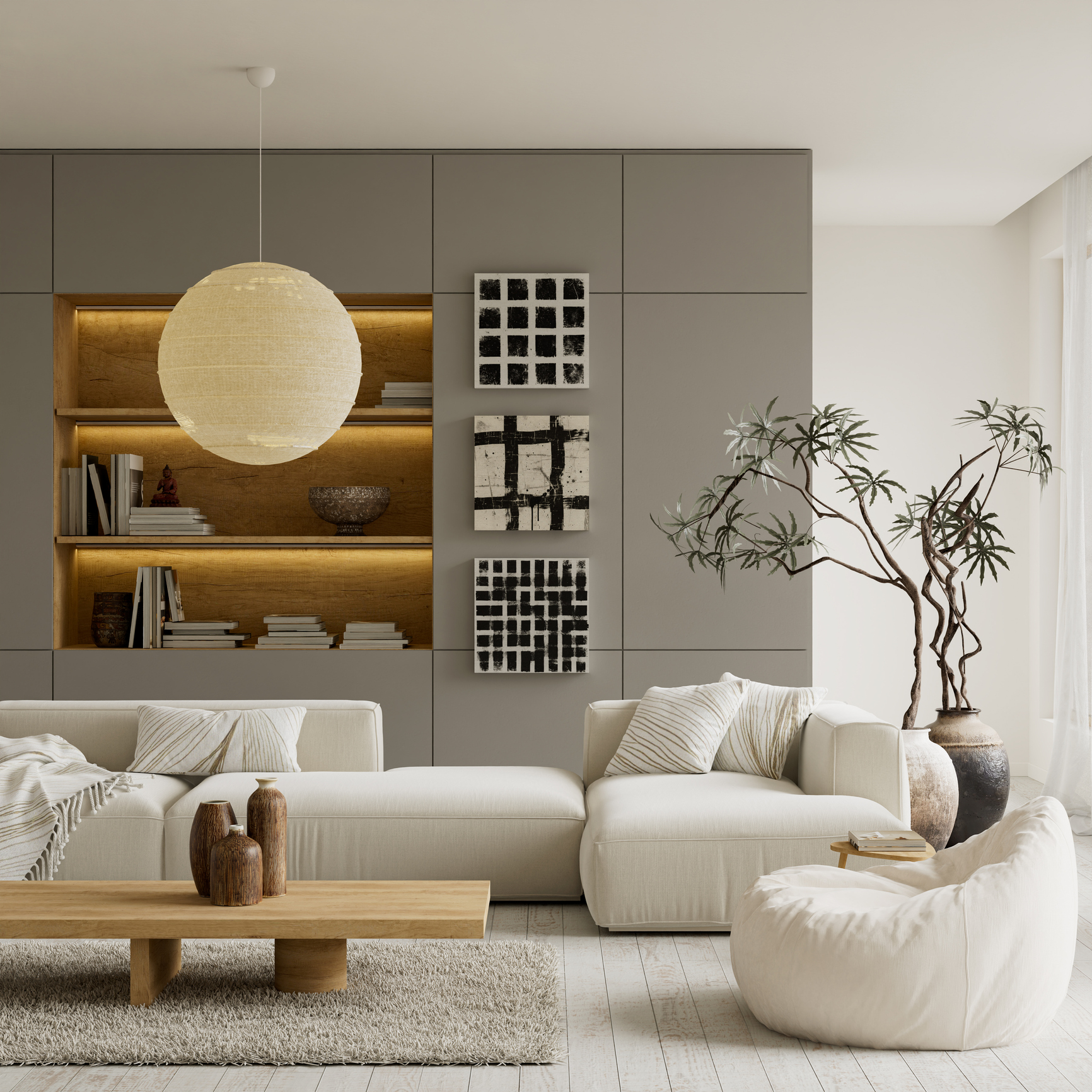 Contemporary modern living room with elegant furniture