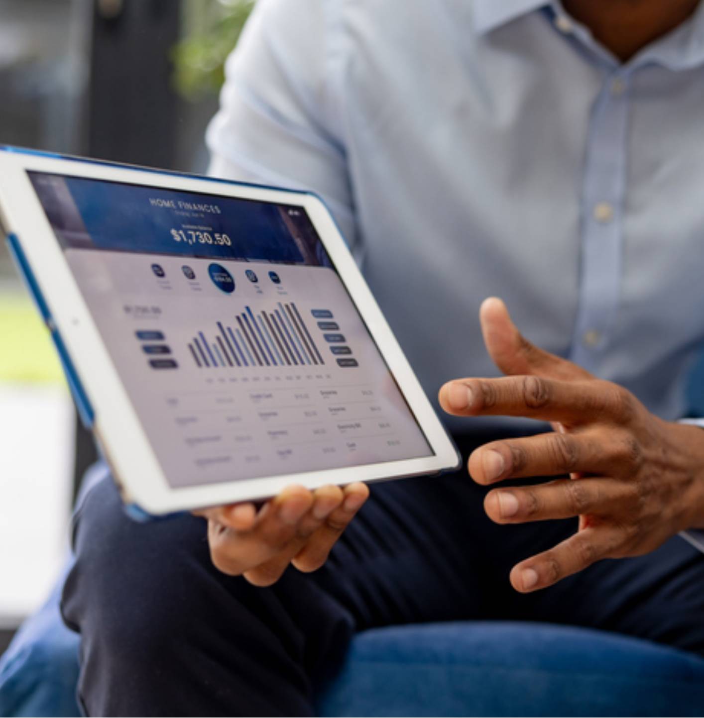 Business professional reviewing mortgage loan documents